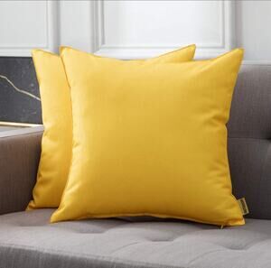 MIULEE Outdoor Waterproof Pillow Covers  2 Pack 18x18 Inch ,Yellow
